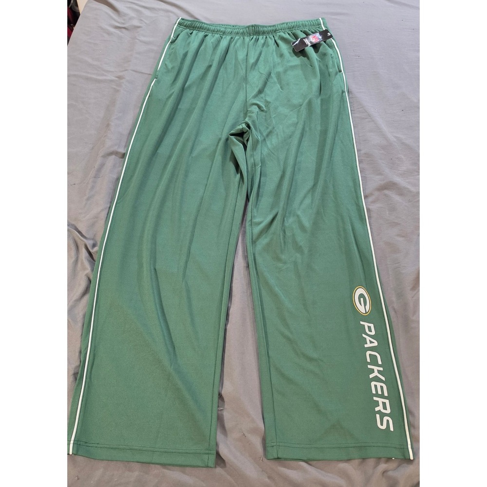 Majestic NFL Green Bay Packers Spellout Mesh Pants Men 2XL Green Athletic Lounge